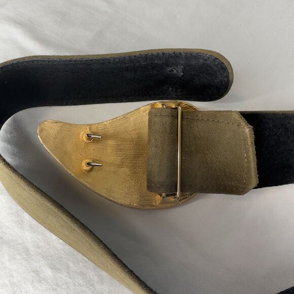 Carlisle Vintage Belt Sage Suede Gold Paisley Sz Small - Picture 10 of 10
